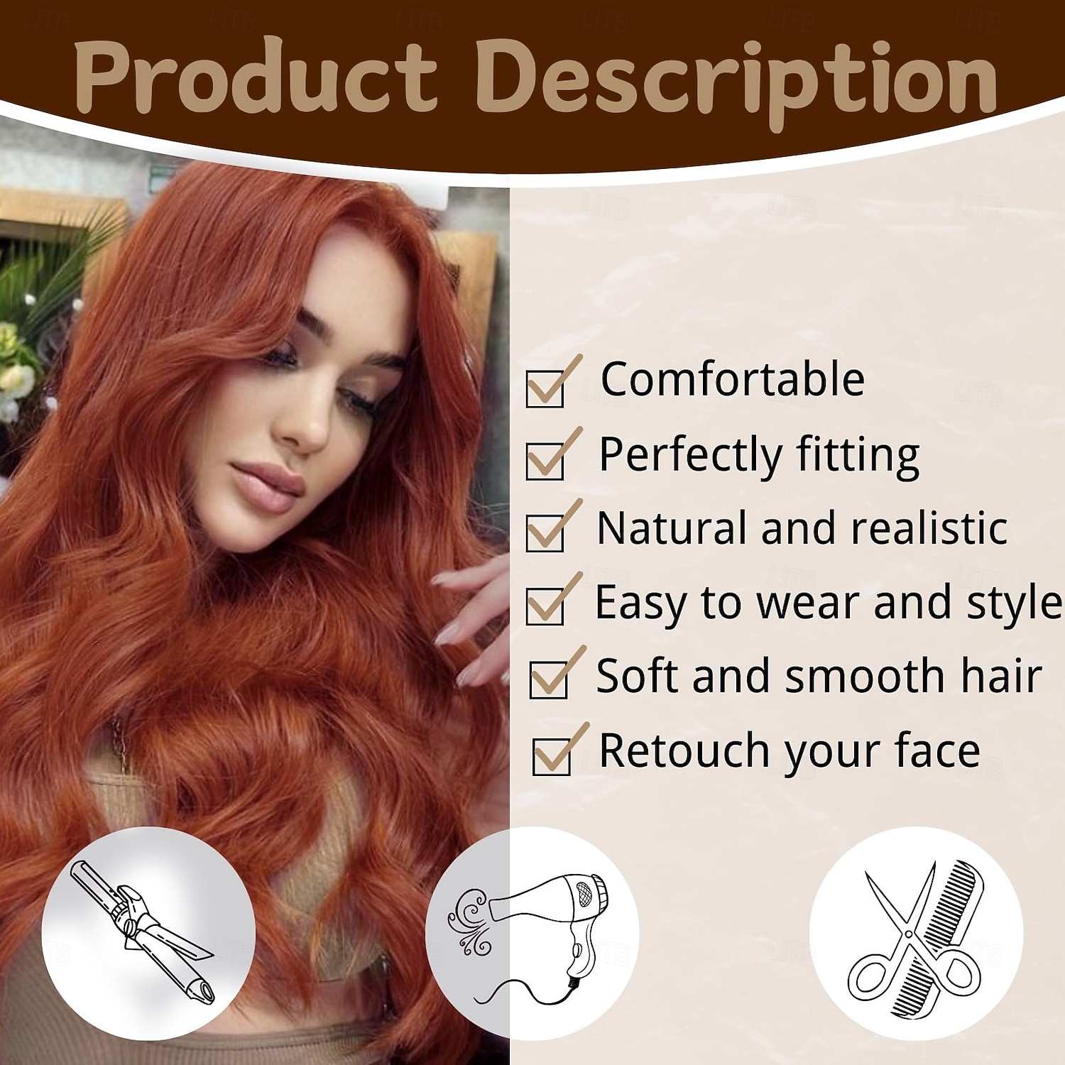 Long Wig for Women Middle Part Wavy Women Charming Wigs Realistic Natural Looking Synthetic Heat Resistant Fiber Wig for Daily Party Use 2025 - $25.99 –P6
