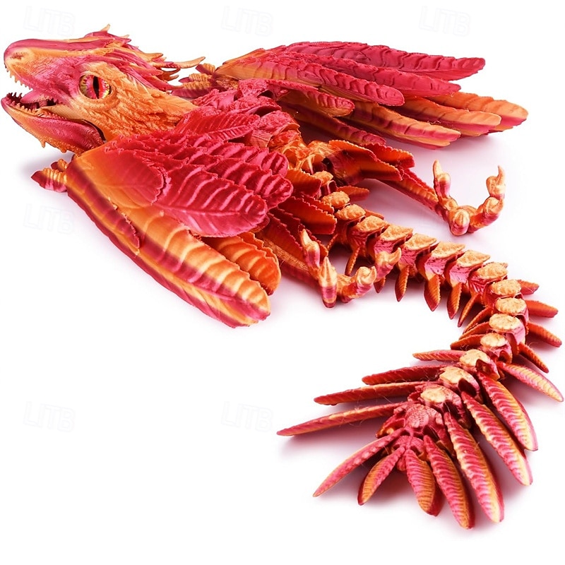 Feathered Wyvern Dragon 3D Printed Dragon Articulated Dragon Fidget Dragon 3D Printed Toys Desktop Pet 2025 - $24.99 –P10