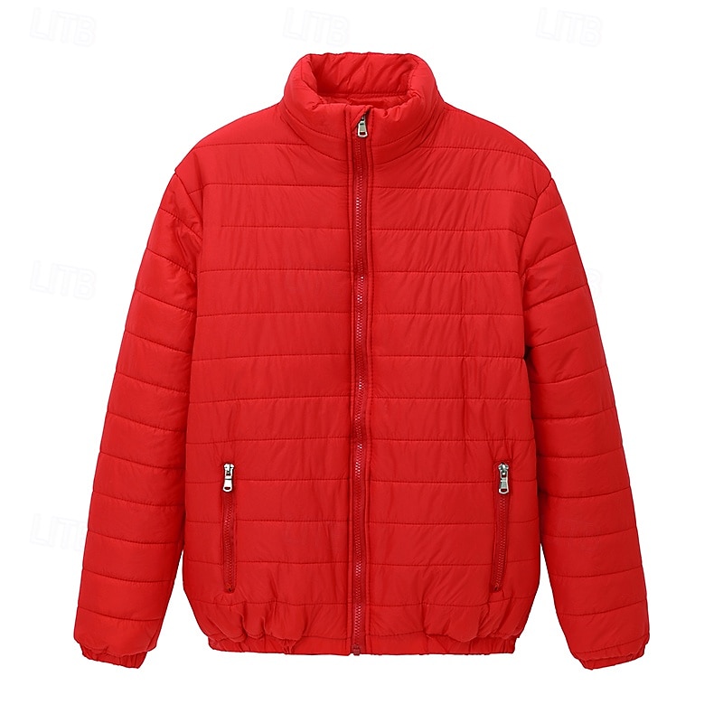 Men's Winter Coat Puffer Jacket Quilted Jacket Transition Jacket Pocket Cotton Pocket Vacation Daily Wear Date Regular Fashion Casual Comfortable Thermal Warm Fall & Winter Solid / Plain Color Black 2025 - $30.99 –P6