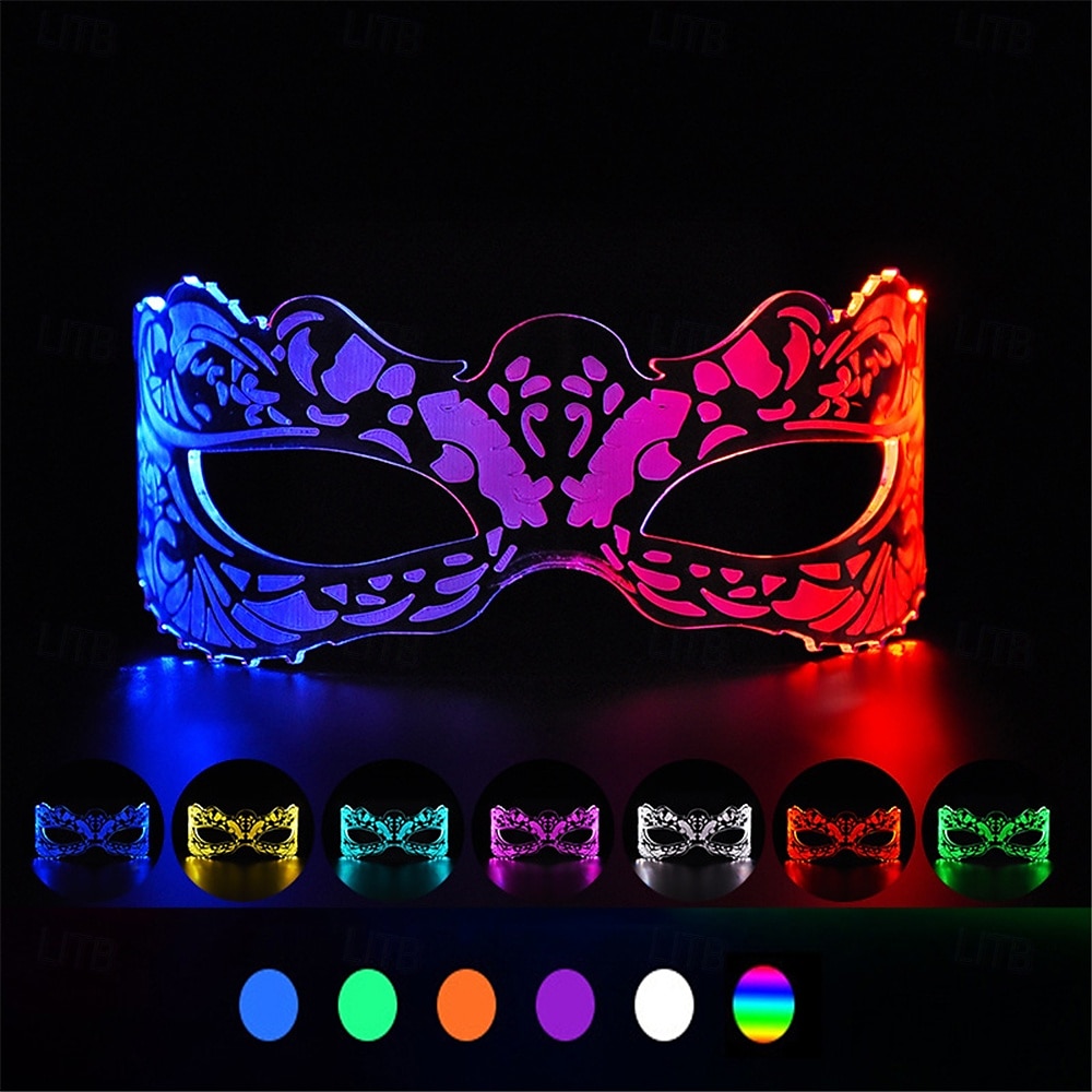LED-Brillenmaske aus Acryl – beleuchtete Schmetterlingsbrille für festliche Partys, KTV-Bar-Brille mit bunten Farbwechseln, batteriebetrieben mit Knopf – 1 Stück 2025 - $17.99 –P1