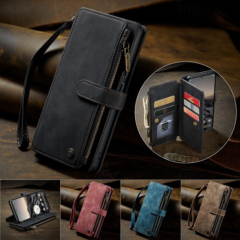 téléphone Coque Pour Google Pixel 9 Pro Pixel 9 Pro XL Pixel 8 Pro Pixel 8 Pixel 9 Portefeuille Avec Support Magnétique fermeture Éclair Rétro TPU faux cuir de 2025 ? $24.99 –P12