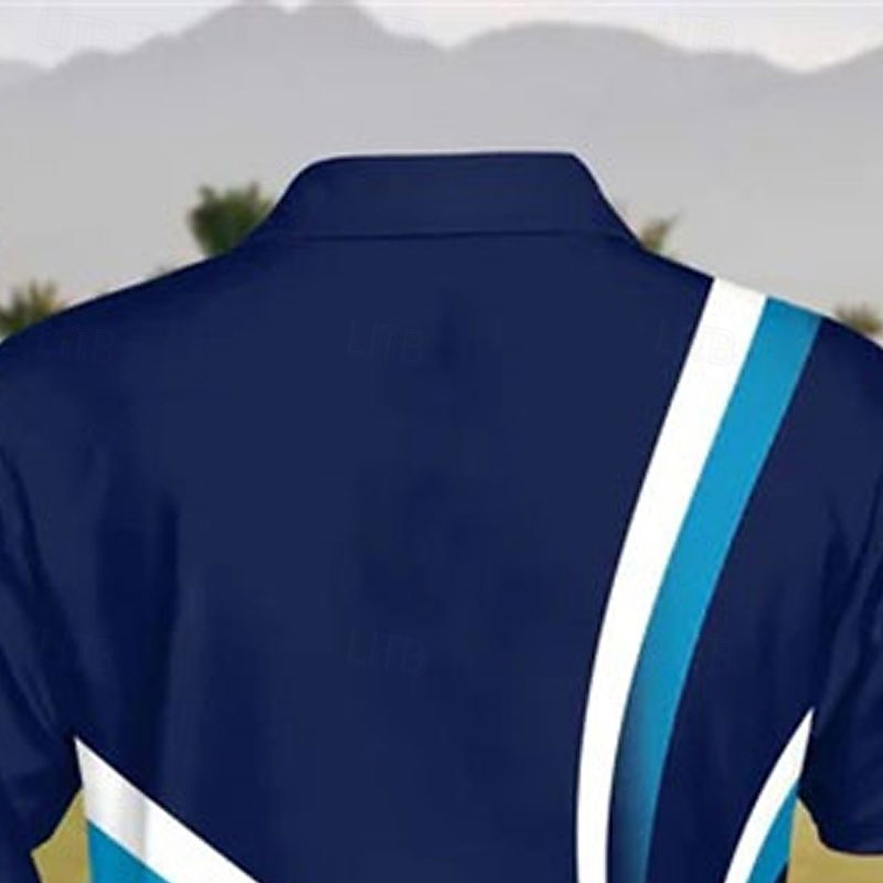 Homens Listrado Camisas Polo Esportivas Camisa de golfe Manga Curta Camisas polo Camisas de colarinho Casual Roupa de Esporte Roupas de férias Botões Impressão 3D Verde Azulado Vinho Azul de 2025 por $22.99 –P8