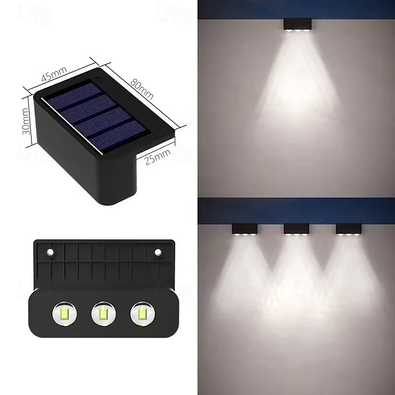 Lot de 4 lampes solaires pour clôture, applique murale extérieure, éclairage de jardin, allée, escalier, cour, patio, porche, décoration de cour de 2026 ? $28.99 –P7