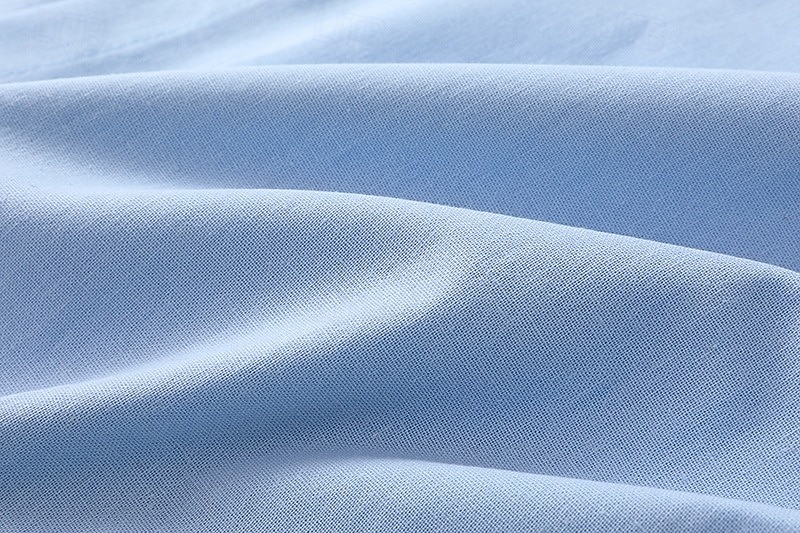 Cotone e lino Classico Per uomo Camicia camicia di lino Camicia estiva Camicia da spiaggia Camicia con bottoni Nero Bianco Blu Manica corta Liscio Collo ripiegabile Estate Da mare Per eventi del 2025 a $25.99 –P18