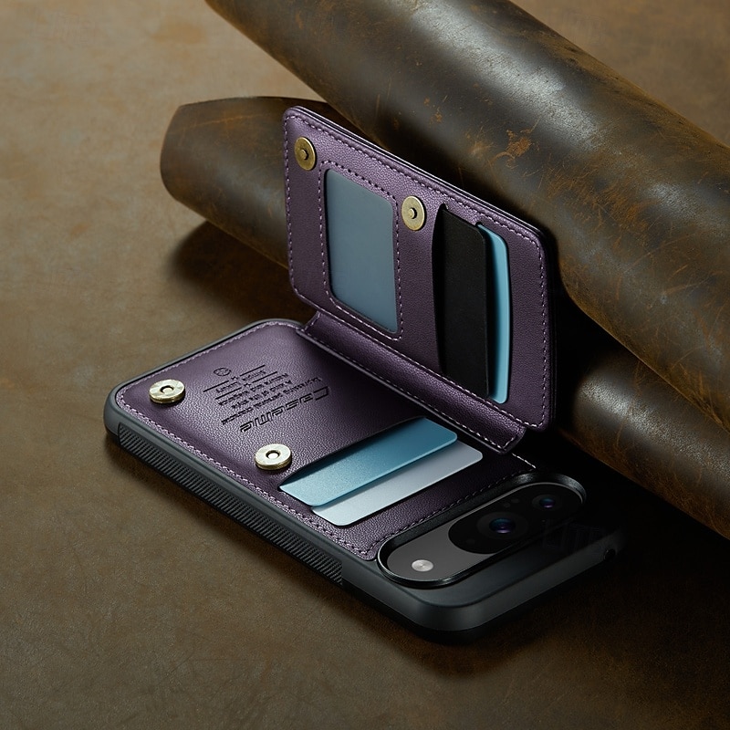 טלפון מגן עבור גוגל Pixel 9 Pro Pixel 9 Pro XL Pixel 8 Pro Pixel 8 פיקסל 9 כיסוי אחורי עם מעמד חריץ לכרטיס עמיד בזעזועים רטרו TPU PC 2025 - $19.99 –P9