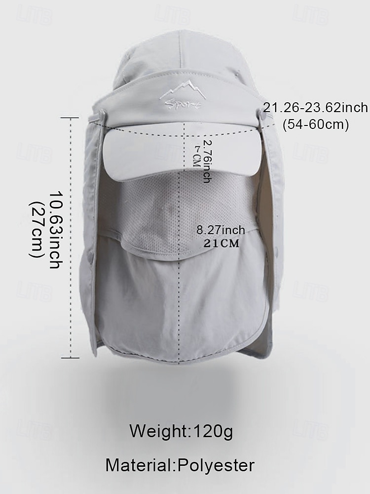 Sombrero para el sol convertible para hombre con solapa para el cuello y cubierta facial desmontable, gorra liviana con protección UV para caminatas al aire libre, pesca y campamentos. 2026 - $14.99 –P4