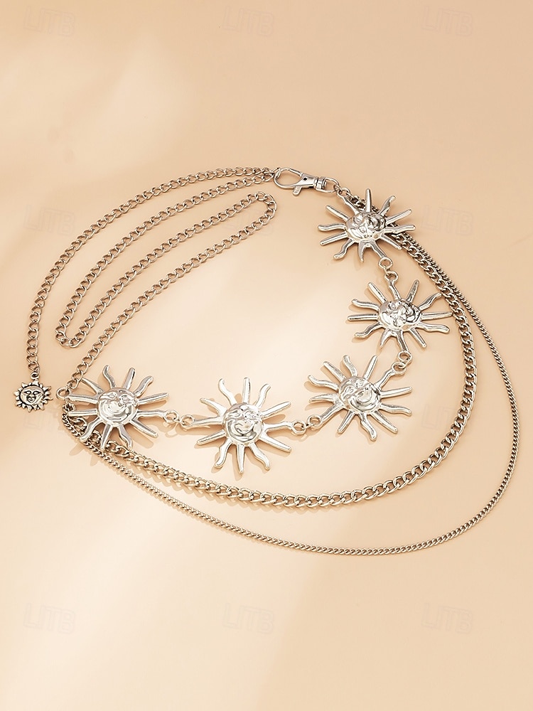 Cinturón de cuerpo con cadena de sol dorada estilo bohemio para mujer con múltiples cadenas | Perfecto para festivales y ropa de playa 2025 - $11.99 –P6