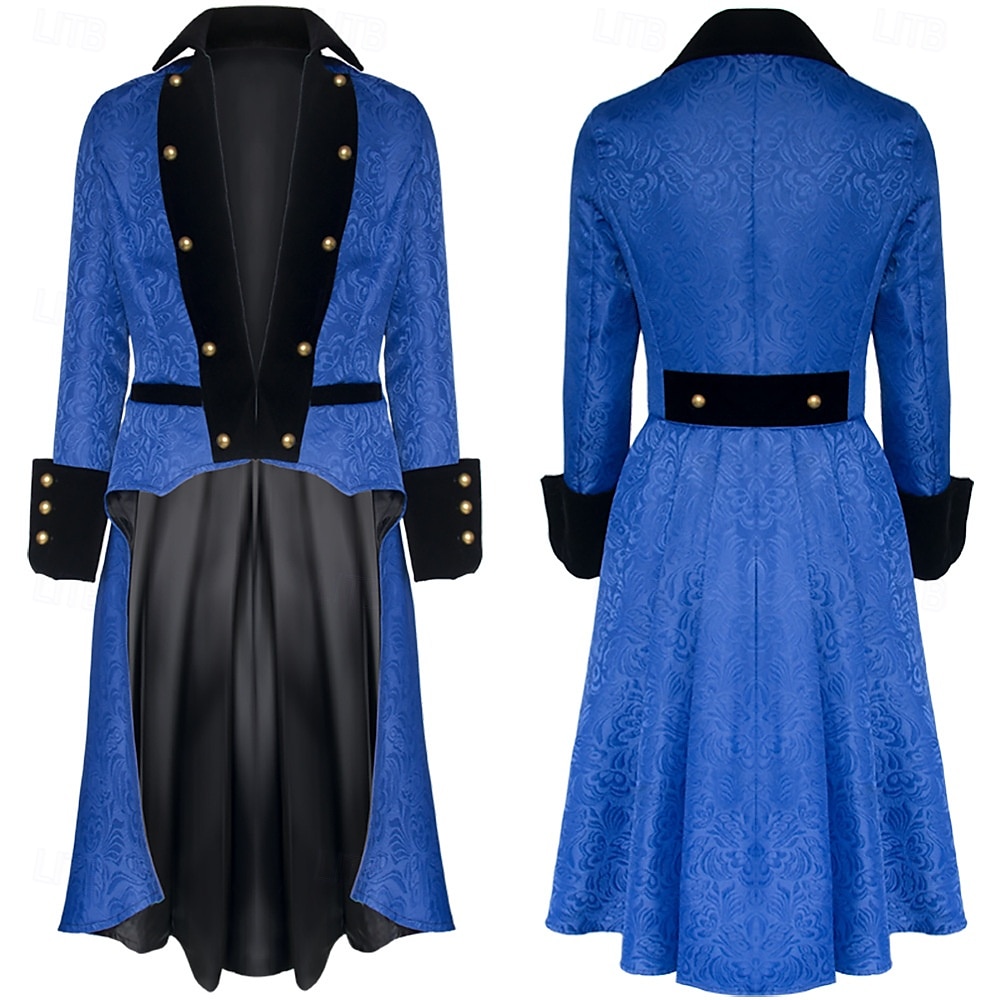 Punk y gótico Renacimiento siglo 17 Abrigo Chaqueta Gabardina Caballero Noble Hombre Víspera de Todos los Santos Carnaval Mascarada Evento / Fiesta Mascarada Feria del Renacimiento Adulto Chaqueta 2025 - $49.99 –P11