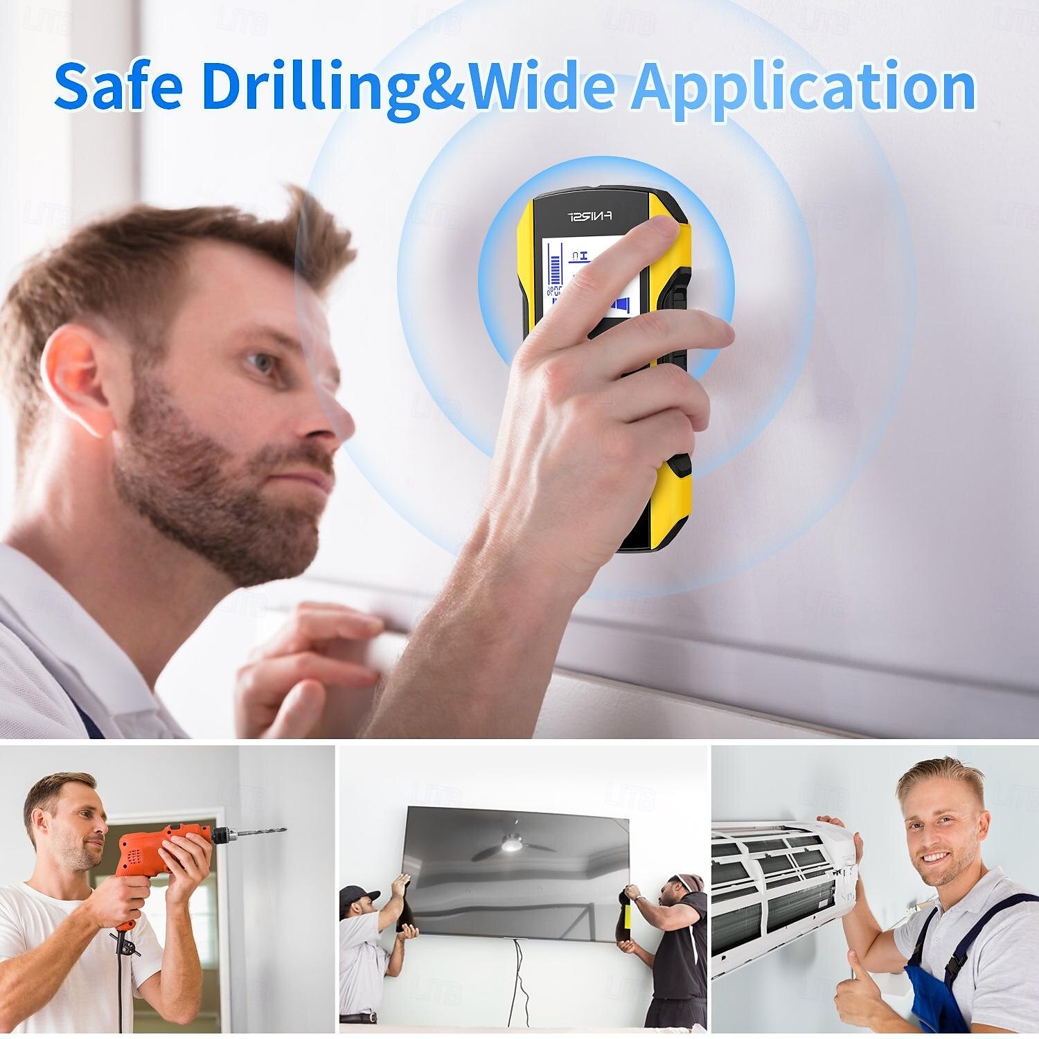 Portable Handheld Wall Scanner Wooden AC Wires Metal Pipes Rebars Detecting Tool Indicator Light Drill Hole Tool 2025 - $132.99 –P2