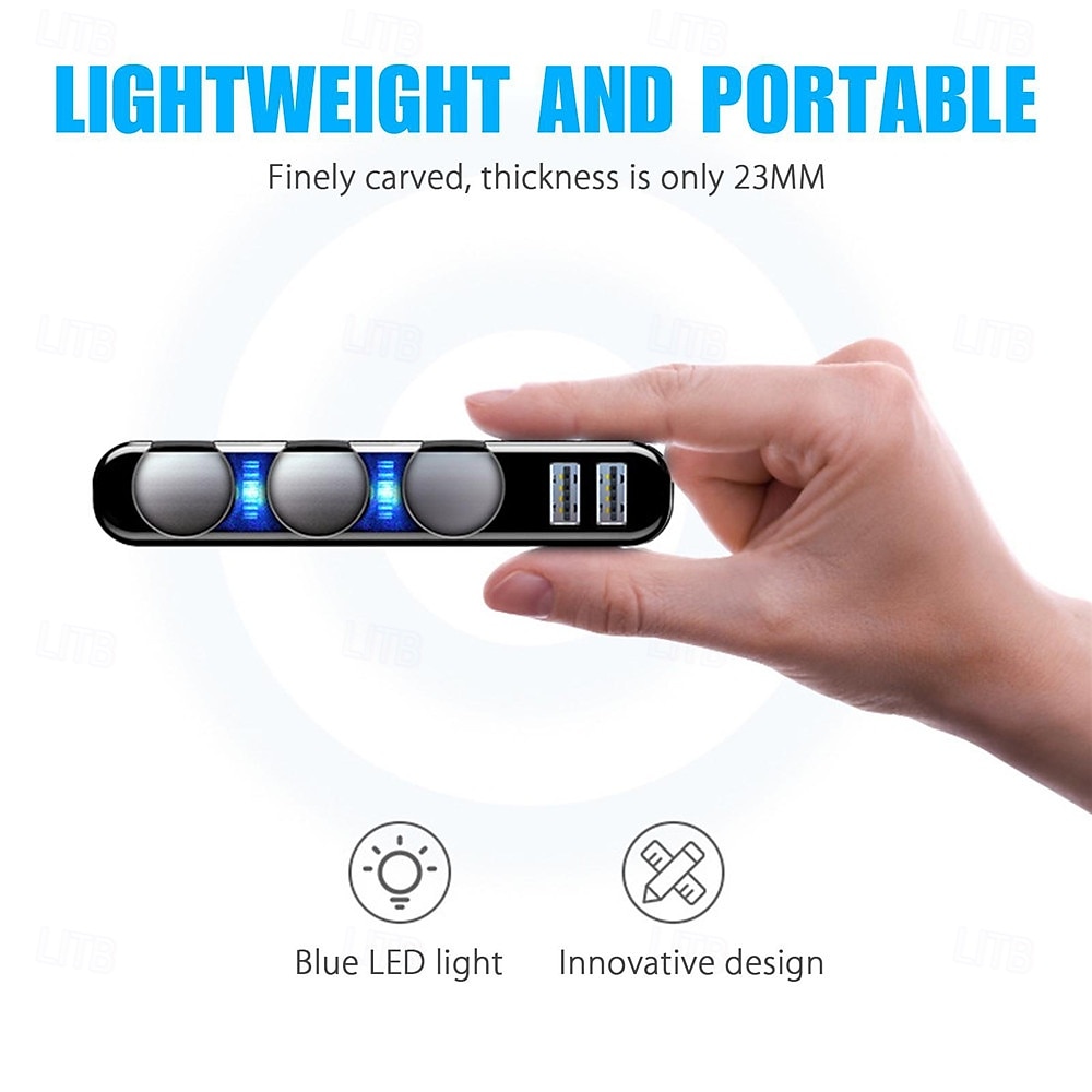 3-weg auto sigarettenaansteker splitter dubbele usb autolader splitter adapter 5v 3.5a 120w universele sigarettenaansteker met led-verlichting geschikt voor telefoons gps dvr opladen 2025 - $34.99 –P8