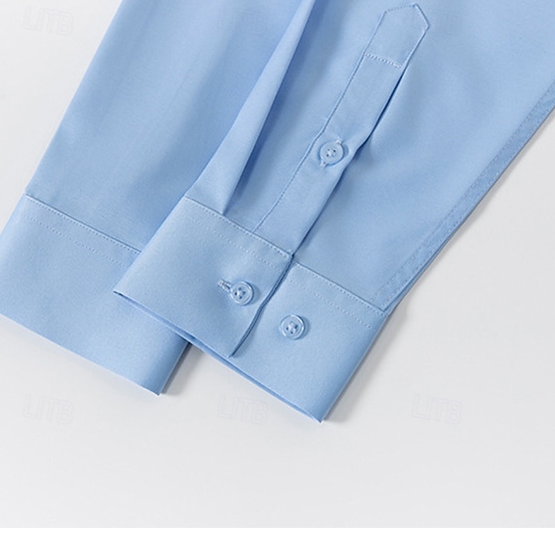 Miesten Paita Pukupaita Button Up paita Tavallinen Häät Juhla Musta Valkoinen Vaalean vihreä Vaaleanpunainen Pitkähihainen Kauluskäänne 봄 & Syksy Vaatetus 2025 - $28.99 –P18