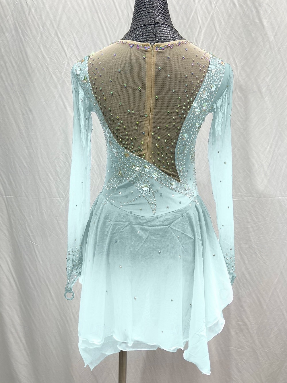 Figure Skating Dress Women's Girls' Ice Skating Dress Outfits Light Yellow Lake Blue Yellow Mesh Spandex High Elasticity Training Competition Skating Wear Patchwork Crystal / Rhinestone Long Sleeve 2025 - $141.99 –P4