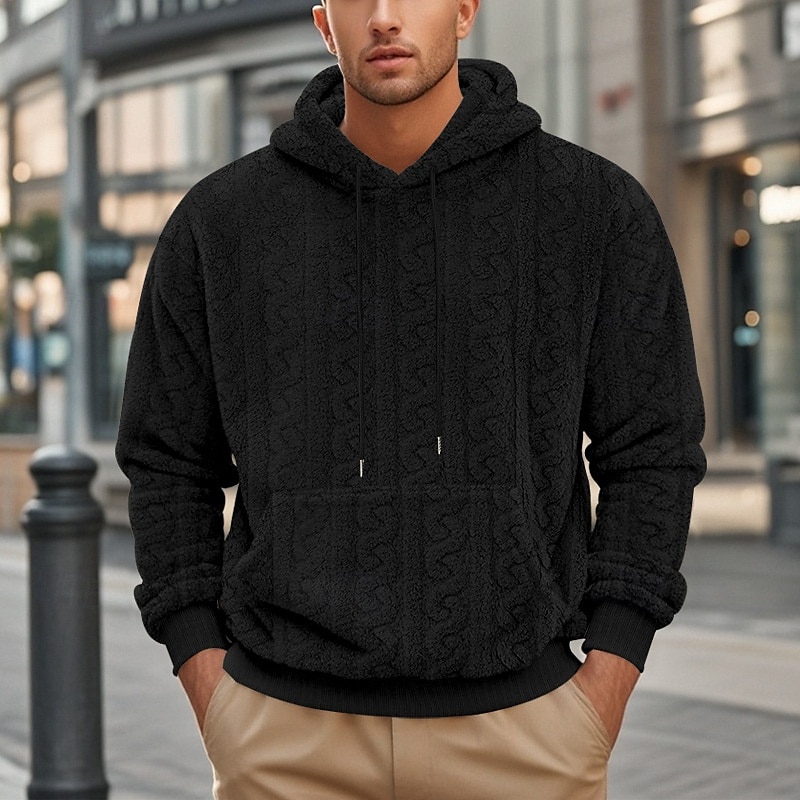 Per uomo Felpa con cappuccio Felpa con cappuccio in pile Aalbicocca Nero Blu Marrone Grigio Con cappuccio Liscio Jacquard Tasche Sportivo Giornaliero Per eventi Poliestere Streetwear Essenziale del 2025 a $26.99 –P1