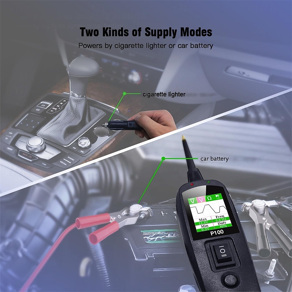 auto circuit tester 12v 24v stroomcircuit probe tester auto elektrische test tool kit ac dc digitale spanningstester auto diagnose kit 10m 2025 - $117.99 –P3