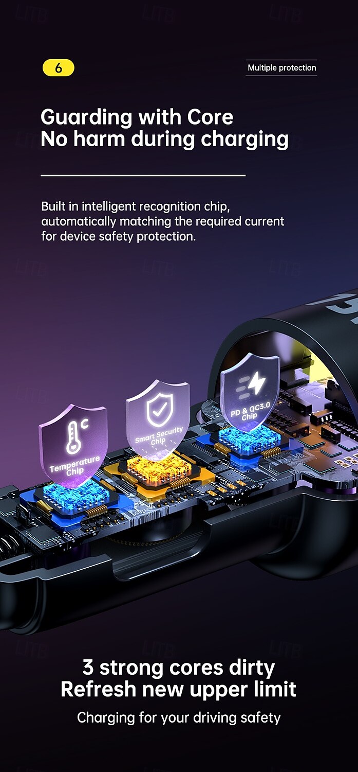 2 Usb A/C Port 1 Type C Cable Car Charger 45W Type C Fast Charging And Usb Car Charger 2025 - $31.99 –P9