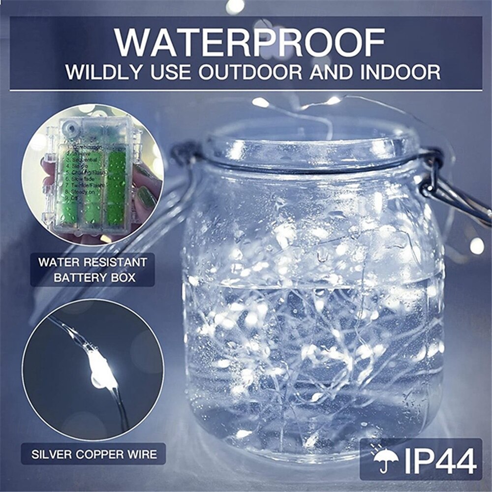 2pcs Copper Wire String Lights Battery Operated 8 Modes with Remote 50/100/200 LED Waterproof Fairy String Lights Decor 2025 - $18.99 –P5