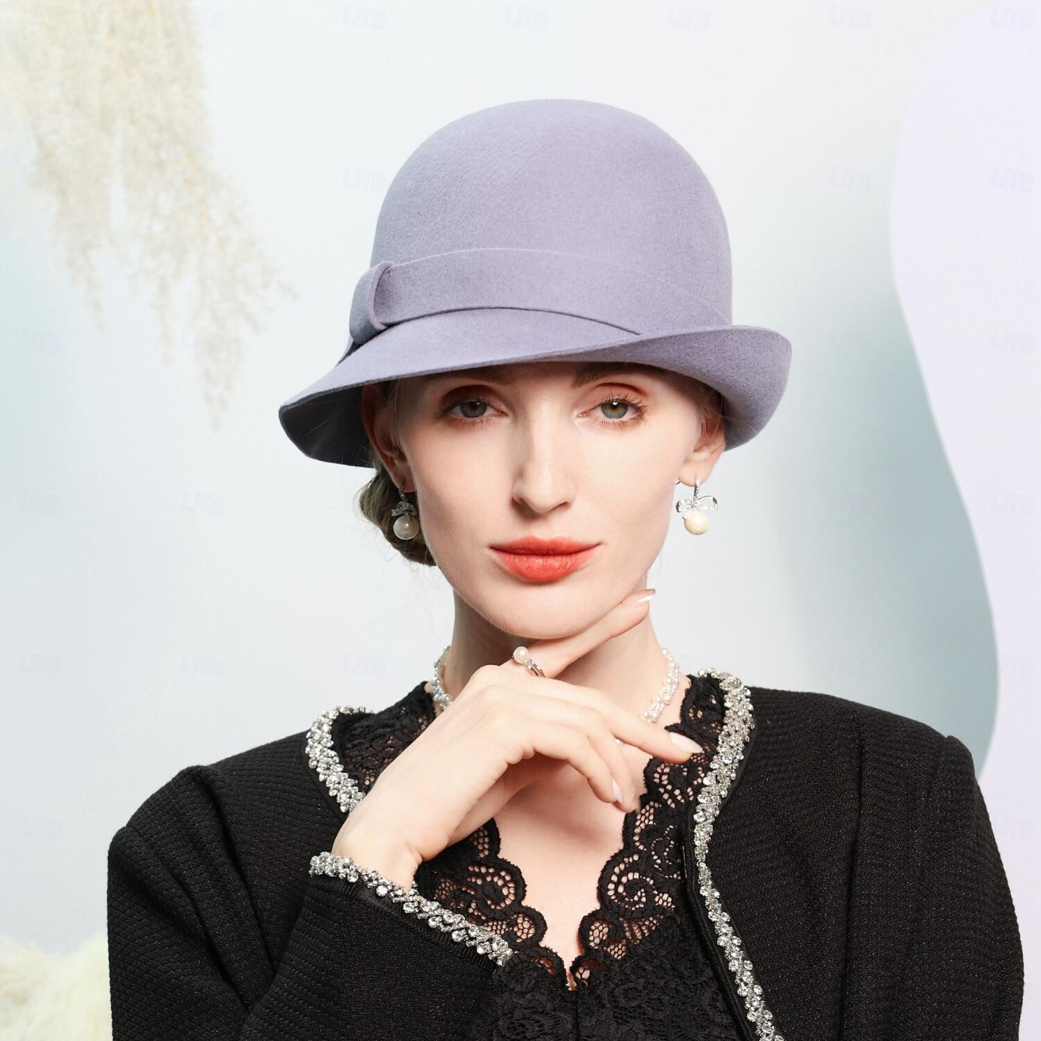 cappelli 100% lana cappello a bombetta / cloche cappello da pescatore cappello da sole matrimonio festa del tè elegante matrimonio con cuciture di colore puro copricapo copricapo del 2025 a $38.99 –P9