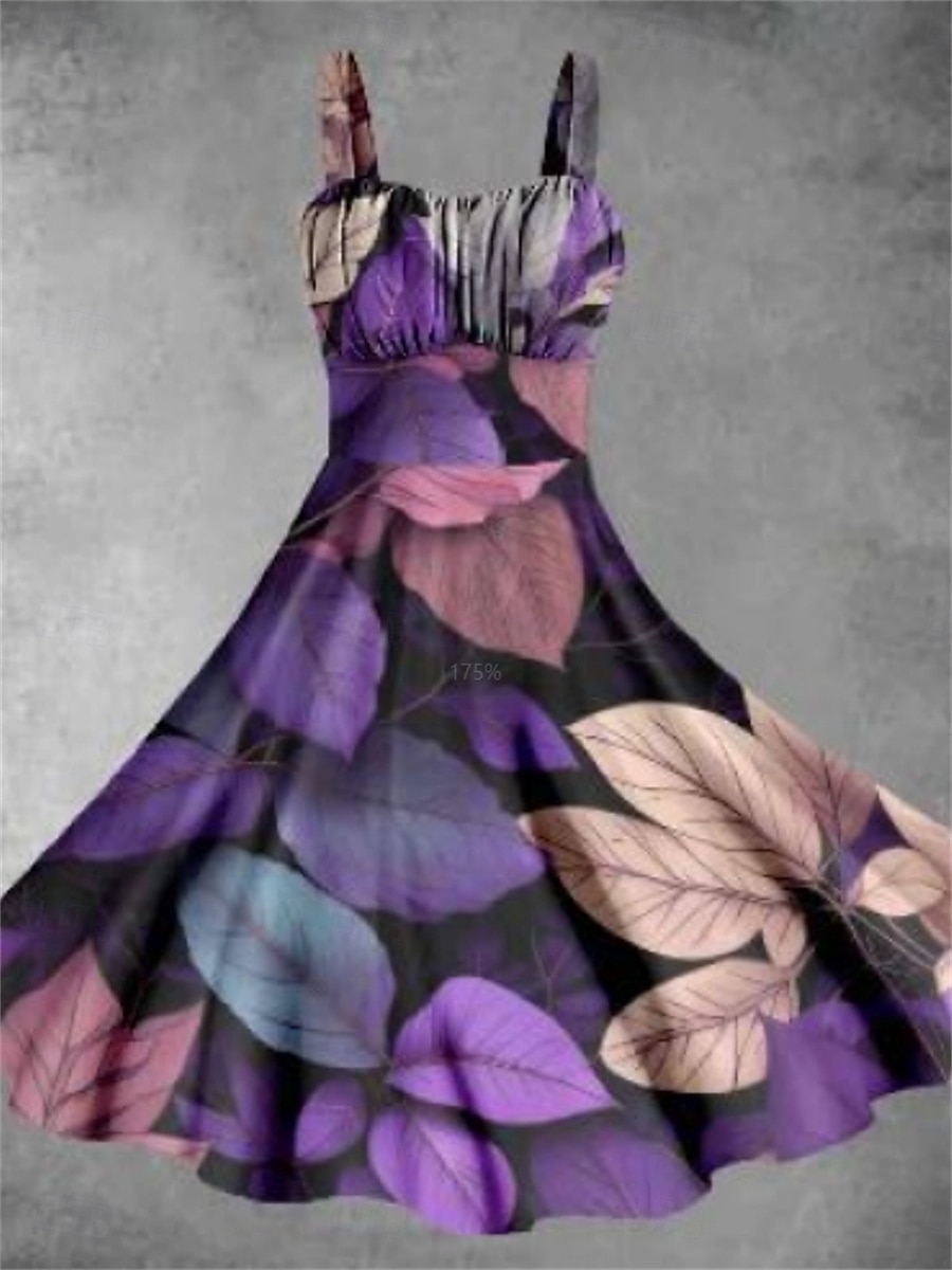 robe midi à bretelles à imprimé graphique pour femme élégante décontractée vacances maison sans manches été de 2025 ? $31.99 –P2