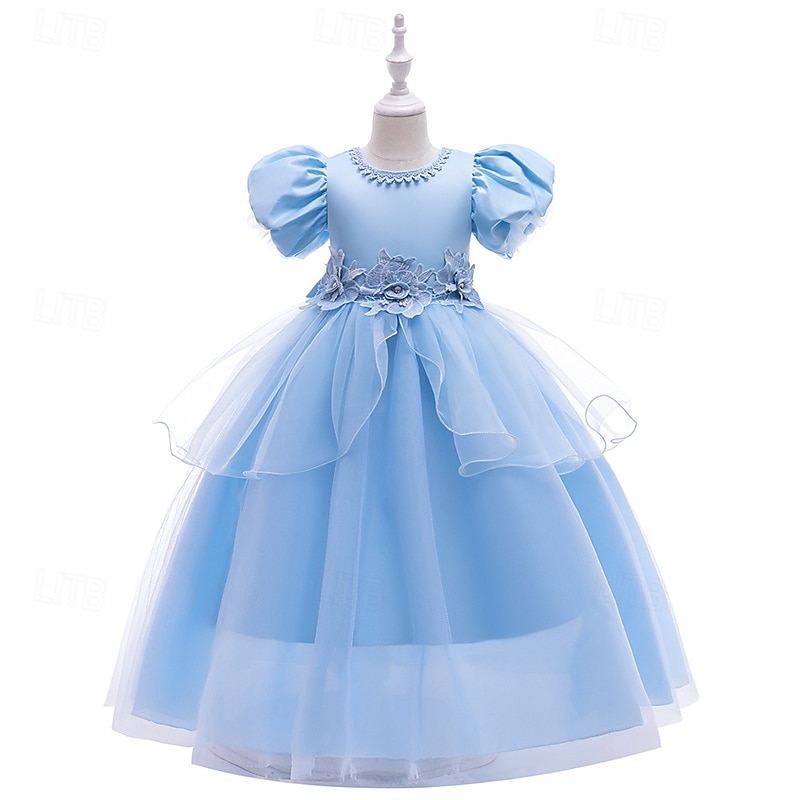 Děti Dívčí Cosplay šaty Šaty na párty Pevná barva Krátký rukáv Výkon Narozeniny Síťka Cosplay kostým Sladký Polyester Do půli lýtek Šaty na párty Swingové šaty Áčkové šaty Léto 4 roky + Žlutá Světl 2025 - $40.99 –P8