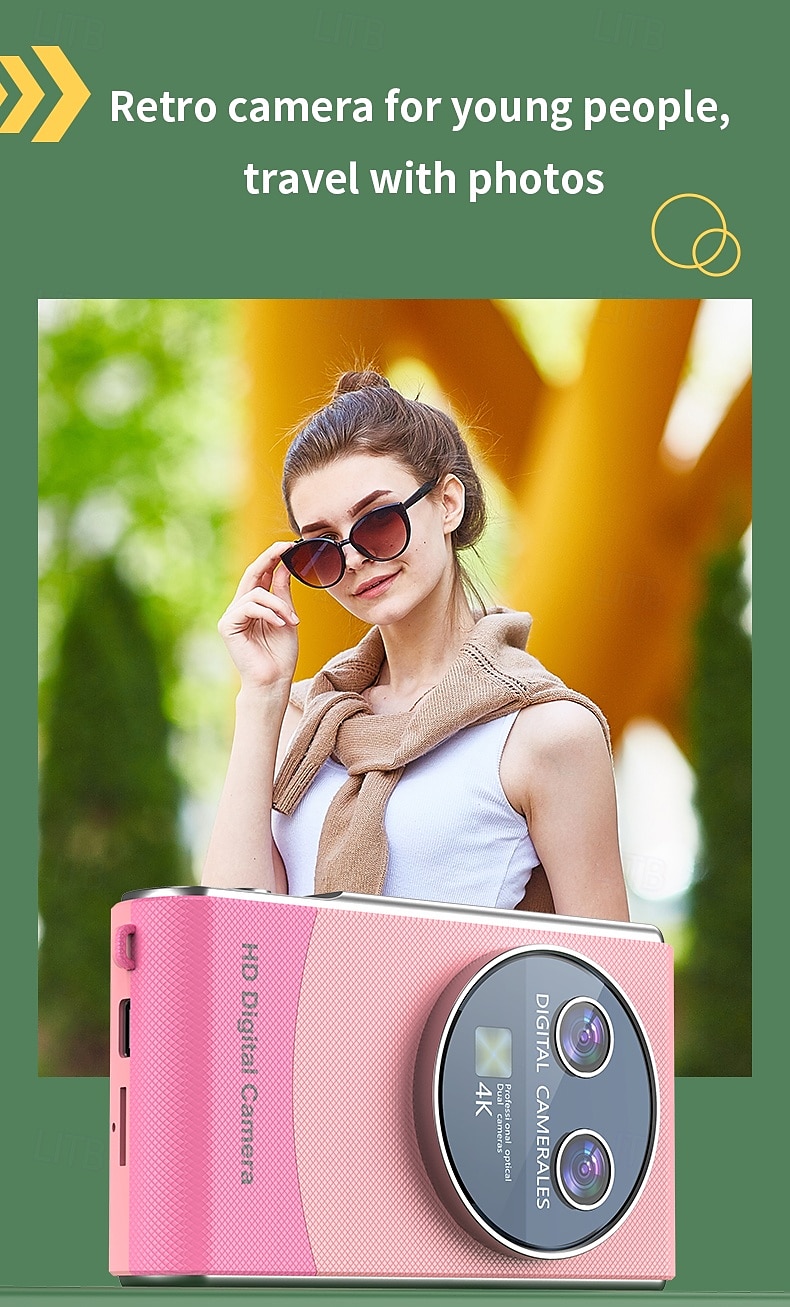 Digital Camera with Zoom Dual Cameras Auto Focus Vlogging Selfie for Travel Camera Auto Focus 2025 - $87.99 –P6