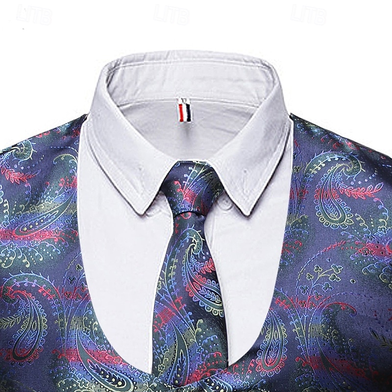 Retro Řvoucí 20s 20. léta 20. století Kamizelka Vesta Velký Gatsby Gentleman Kašmírový vzor Retro Maškarní kostým Pánské Vánoce předvečer Všech svatých Karneval Výkon loučení se svobodou nevěsty 2025 - $35.99 –P16