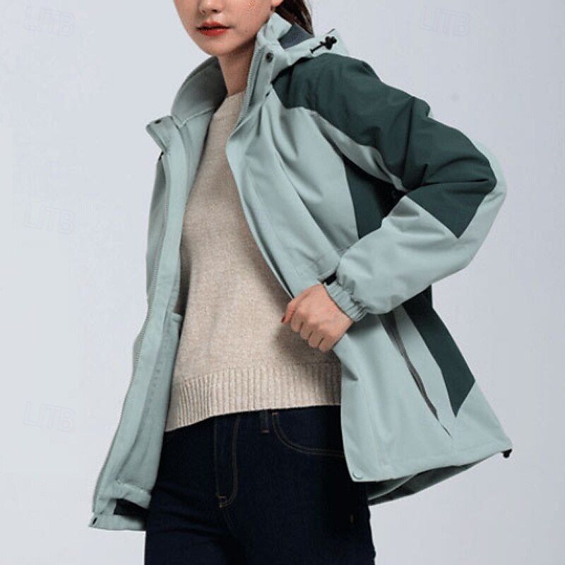 Hombre Chaqueta Softshell Chaqueta para senderismo Invierno Al aire libre Bloque de color Resistente al Viento Resistente al Agua Chaquetas 3-en-1 Chaquetas de Lana Chaqueta cortavientos Viaje Negro 2025 - $78.39 –P11