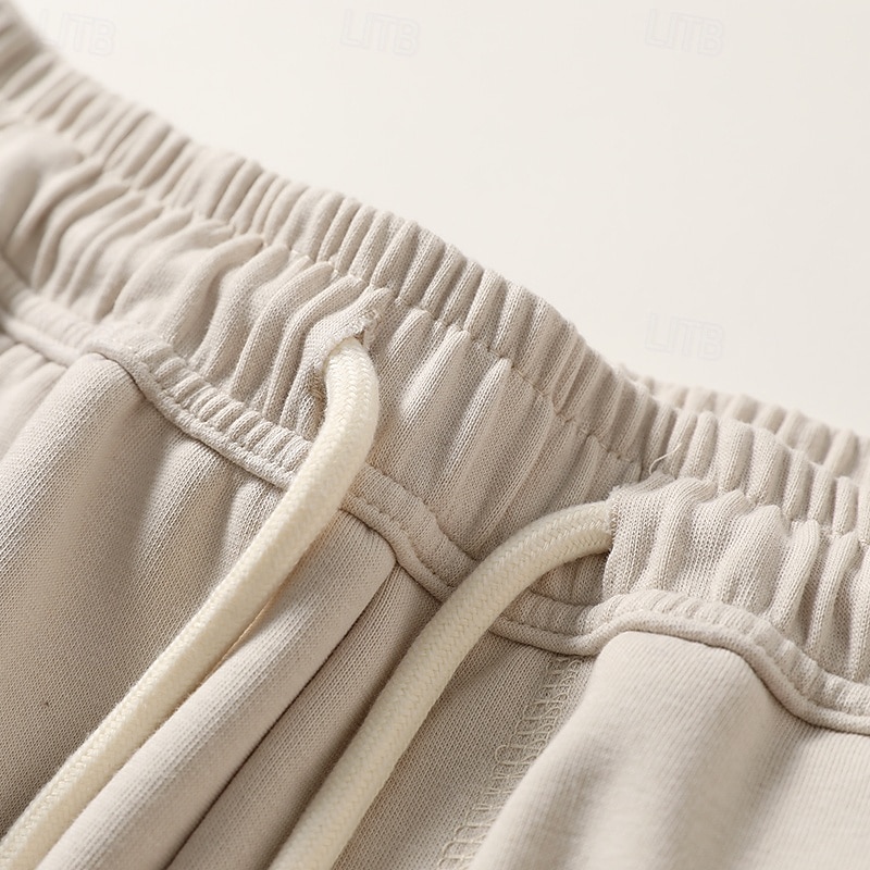 Herre Atletisk bukser Aktive bukser Aktiv Joggere Helfarge Full lengde utendørs Feriereise Hjem Sport Mote Navyblå Beige Mikroelastisk 2025 - $26.99 –P16