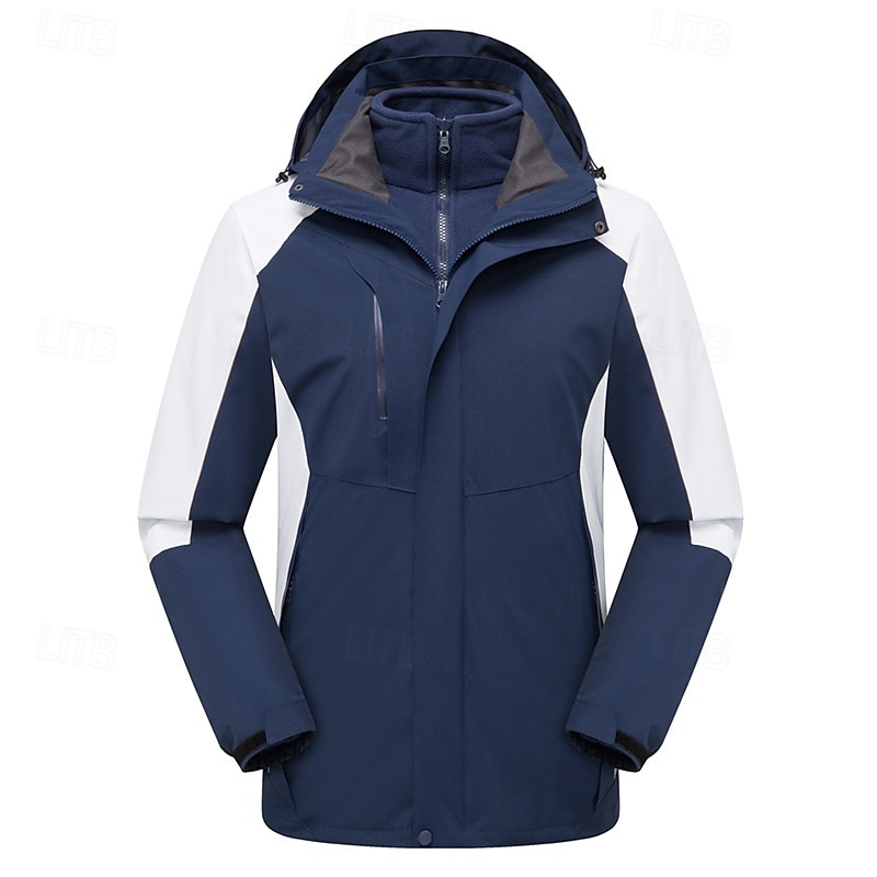 Hombre Chaqueta Softshell Chaqueta para senderismo Invierno Al aire libre Bloque de color Resistente al Viento Resistente al Agua Chaquetas 3-en-1 Chaquetas de Lana Chaqueta cortavientos Viaje Negro 2025 - $78.39 –P13