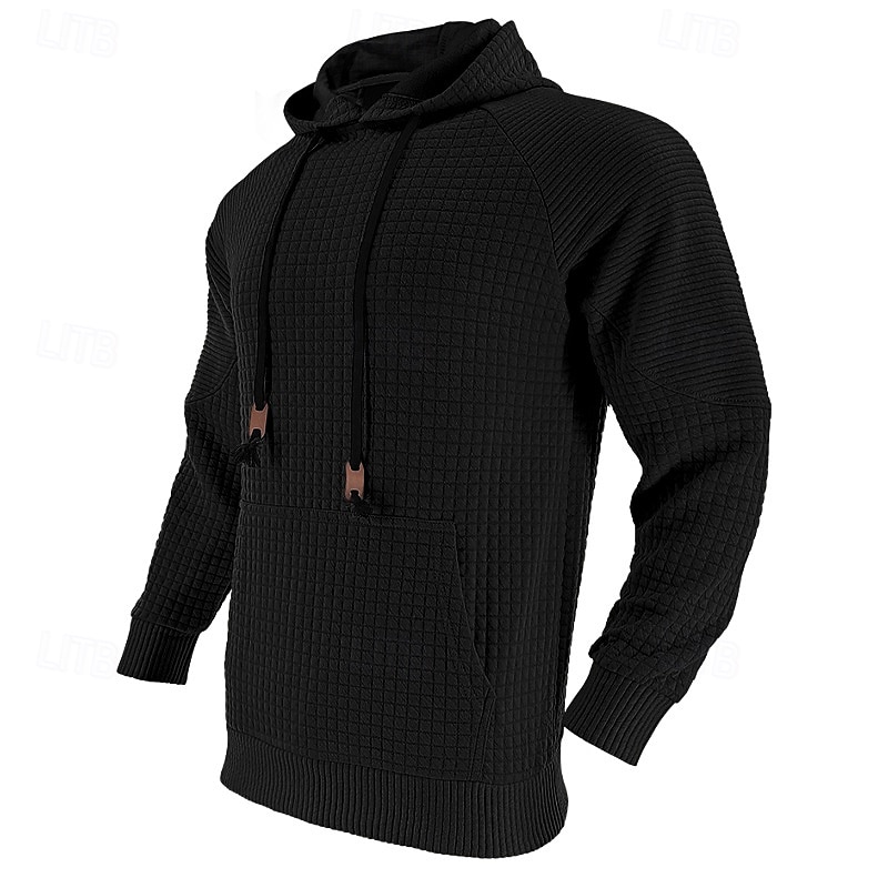 Herr Huvtröja Svart Vit Kaki Ljusgrå Mörkgrå Huva Slät Framficka Strukturerad Sport & Utomhus Dagligen Helgdag Polyester Streetwear Grundläggande Ledigt Vår & Höst Kläder Pull Tröjor Långärmad 2025 - $24.99 –P15