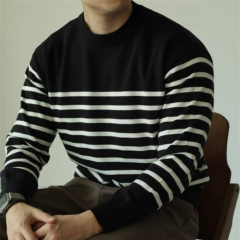 Per uomo Pullover Maglione Maglione lavorato a maglia A coste Maglia Top regolari Lavorato a maglia Banda Girocollo Di tendenza Essenziale Da mare Da tutti i giorni Abbigliamento Autunno inverno Nero del 2026 a $34.99 –P5