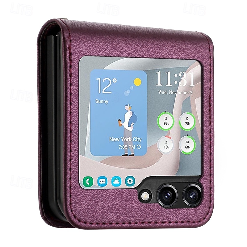 هاتف غطاء من أجل سامسونج جالاكسي زد فليب 6 Z Flip 5 Z Flip 4 Z Flip 3 غطاء خلفي ضد الصدمات مكتب  /  الأعمال TPU جلد PU 2025 - $16.99 –P3