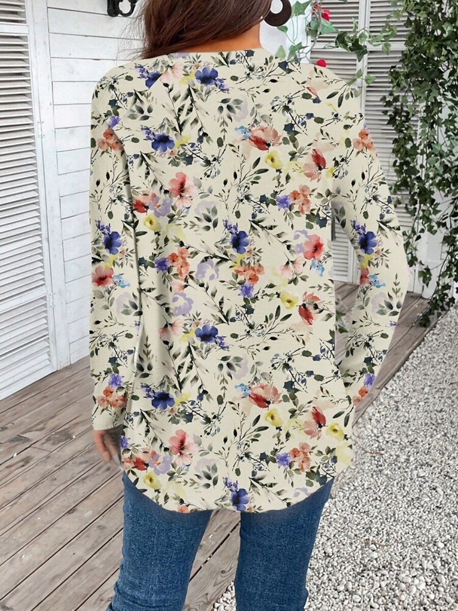 Pentru femei Tricou Floral Casual Manșon Lung Stil Nautic Topuri lungi Zilnic Imprimeu Trifoi Toamnă Iarnă 2025 - $24.99 –P2