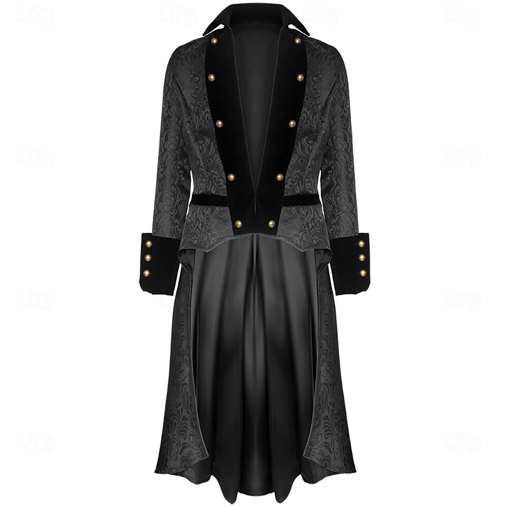 Punk y gótico Renacimiento siglo 17 Abrigo Chaqueta Gabardina Caballero Noble Hombre Víspera de Todos los Santos Carnaval Mascarada Evento / Fiesta Mascarada Feria del Renacimiento Adulto Chaqueta 2025 - $49.99 –P2