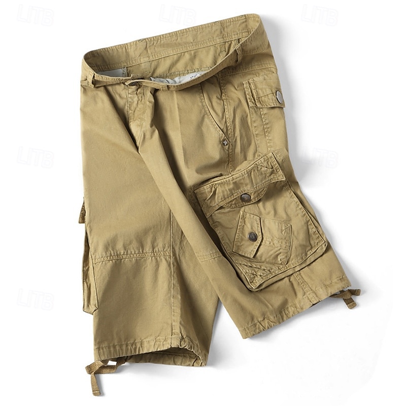 Herr Cargo-shorts Vandringsshorts Militär Sommar Utomhus 10" Ripstop Andningsfunktion Snabb tork Dragkedja fram Shorts Underdelar Knälängd Svart Armégrön Bomull Jakt Fiske Klättring XS S M L XL 2025 - $28.99 –P11