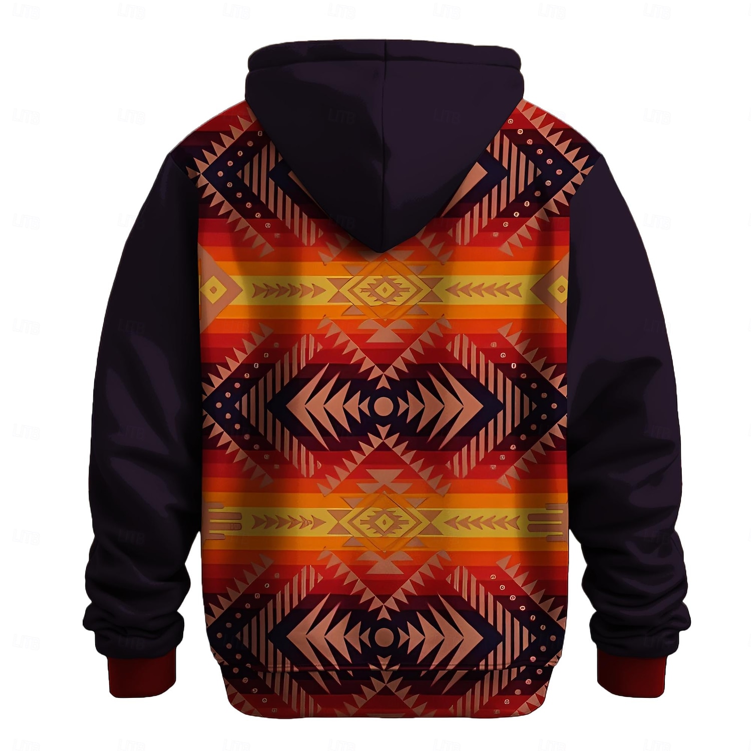 Per uomo Azteco Felpe con cappuccio Felpa Etnico Cowboy Manica Lunga Girocollo Ferie Abbigliamento casual alla moda Rosso Coulisse Autunno Inverno progettista del 2025 a $29.99 –P2