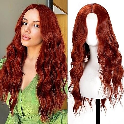 parrucca per donna parrucche lunghe ricce ondulate dall'aspetto naturale parrucca sintetica in fibra resistente al calore, parrucca con attaccatura dei capelli in pizzo per uso quotidiano cosplay del 2025 a $19.99 –P3