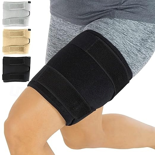 lårstöd - hamstring quad wrap - justerbart kompressionsärmstöd för utdragen ljumskmuskel, stukningar, quadriceps, tendinit, träning, ischiassmärta och sportåterhämtning - män, kvinnor 2025 - $20.99 –P1