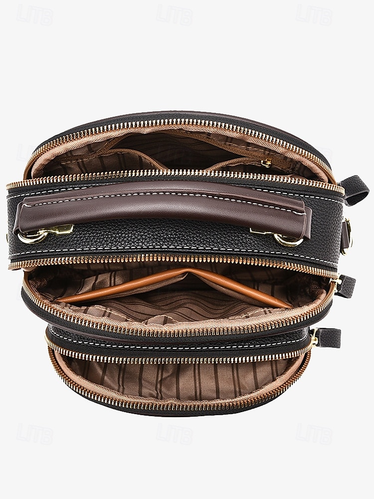 borsa a tracolla da donna in similpelle rossa con tracolla regolabile, più scomparti con cerniera e design compatto: perfetta per lavoro, viaggi e uso quotidiano del 2025 a $34.99 –P4