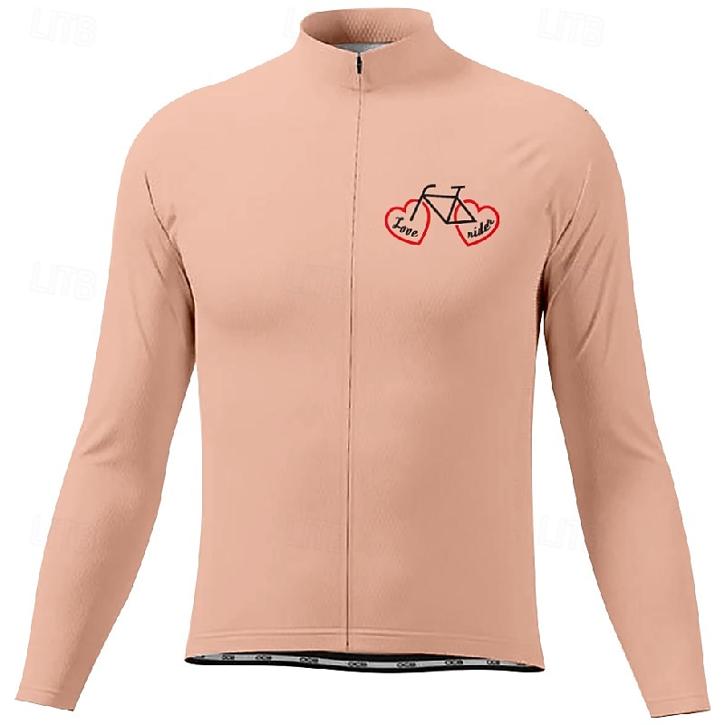 Herr Cykeltröja Grafisk Bokstav & Nummer Långärmad Cykel T-shirt Tröja med 3 bakfickor Bergscykling Snabb tork Anatomisk design Uppsugande Andningsfunktion sporter Mörkrosa Vit Rosa Kläder 2025 - $28.99 –P5