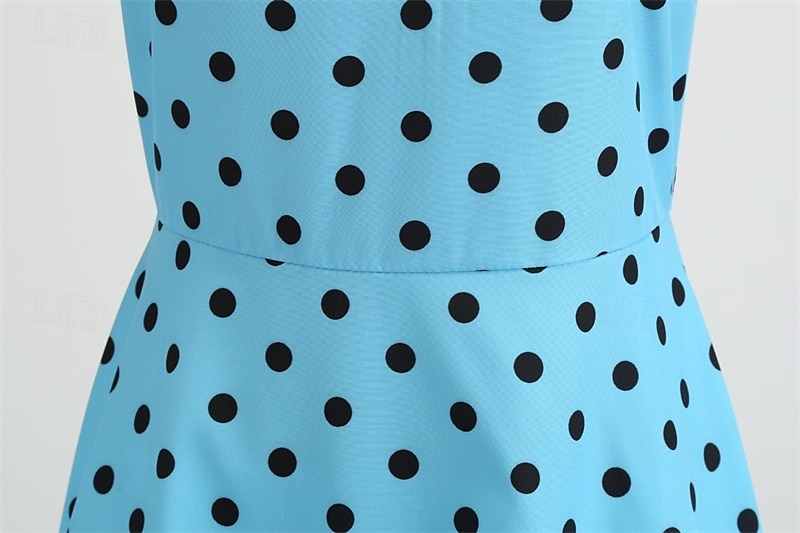 Elegant Classical 1950s Dress Polka Dot A-Line Women's Valentine's Day Event / Party Date Tea Party Adults' Dress Spring & Summer 2025 - GBP £15 –P15