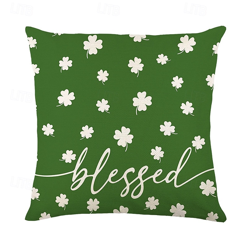 dekorativa slängkuddar fodral saint patrick's day 1 st shamrock mjukt fyrkantigt kuddfodral örngott för sovrum vardagsrum soffa soffstol 2025 - $12.99 –P19