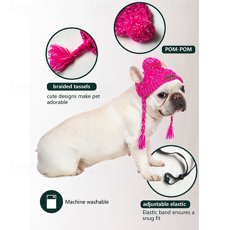 Gorro de punto acogedor para perros: accesorio de invierno cálido, resistente al viento y suave para mascotas de razas pequeñas y grandes: perfecto para actividades al aire libre en climas fríos 2025 - $15.99 –P9