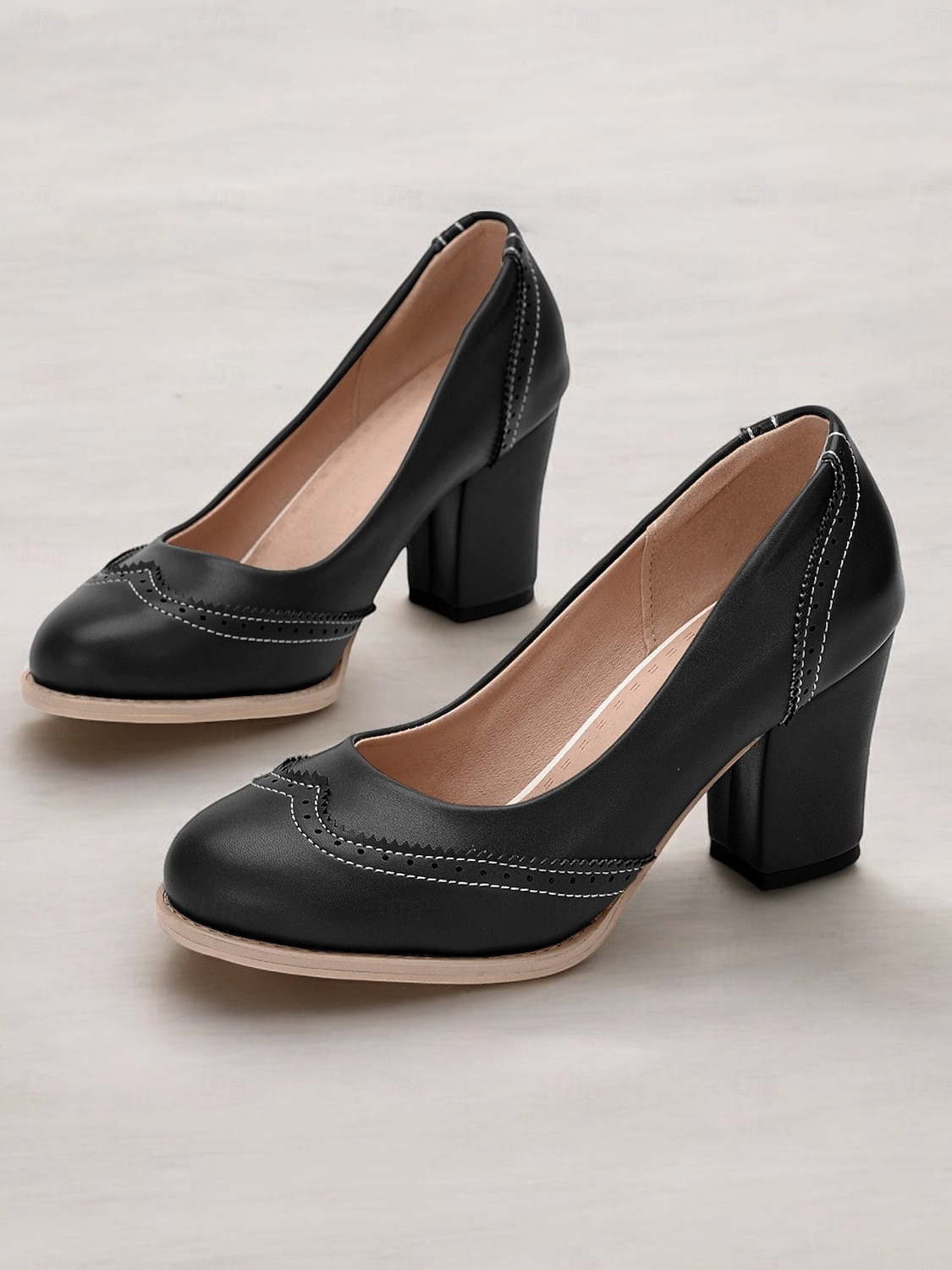női sárga vintage ihletésű sarkú brogue részletekkel, vaskos sarokkal és felbújós kialakítással, tökéletes munkaruházathoz és különleges alkalmakra 2025 - $46.99 –P4
