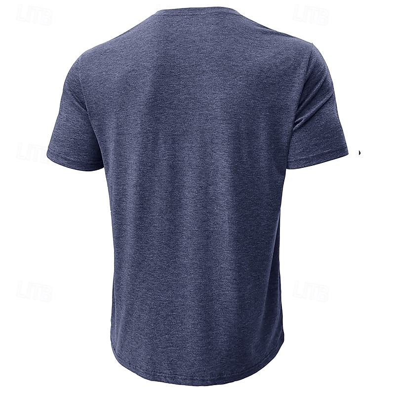 Men's T Shirt Henley Shirt Tee Top Short Sleeve Plain Fashion Designer Basic Button Up Henley Vacation Street Going out Spring & Summer Gray Henley T-Shirt 2026 - $18.99 –P3