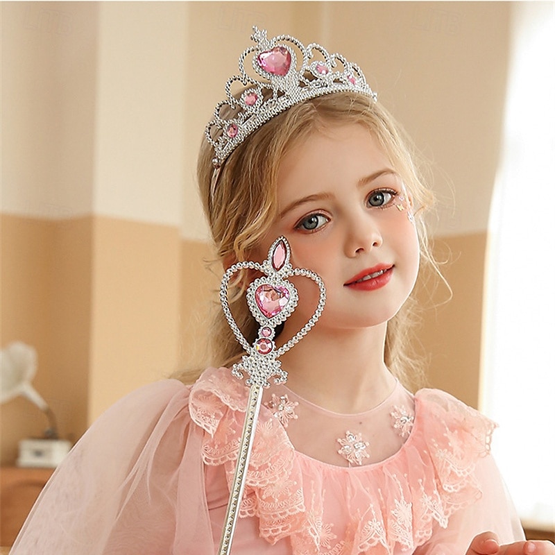 2 Stück kinderkleidung Mädchen Haarzubehör Tiara Aktiv Süß Party Geburtstag Herz Rosa Blau 2025 - $5.49 –P5