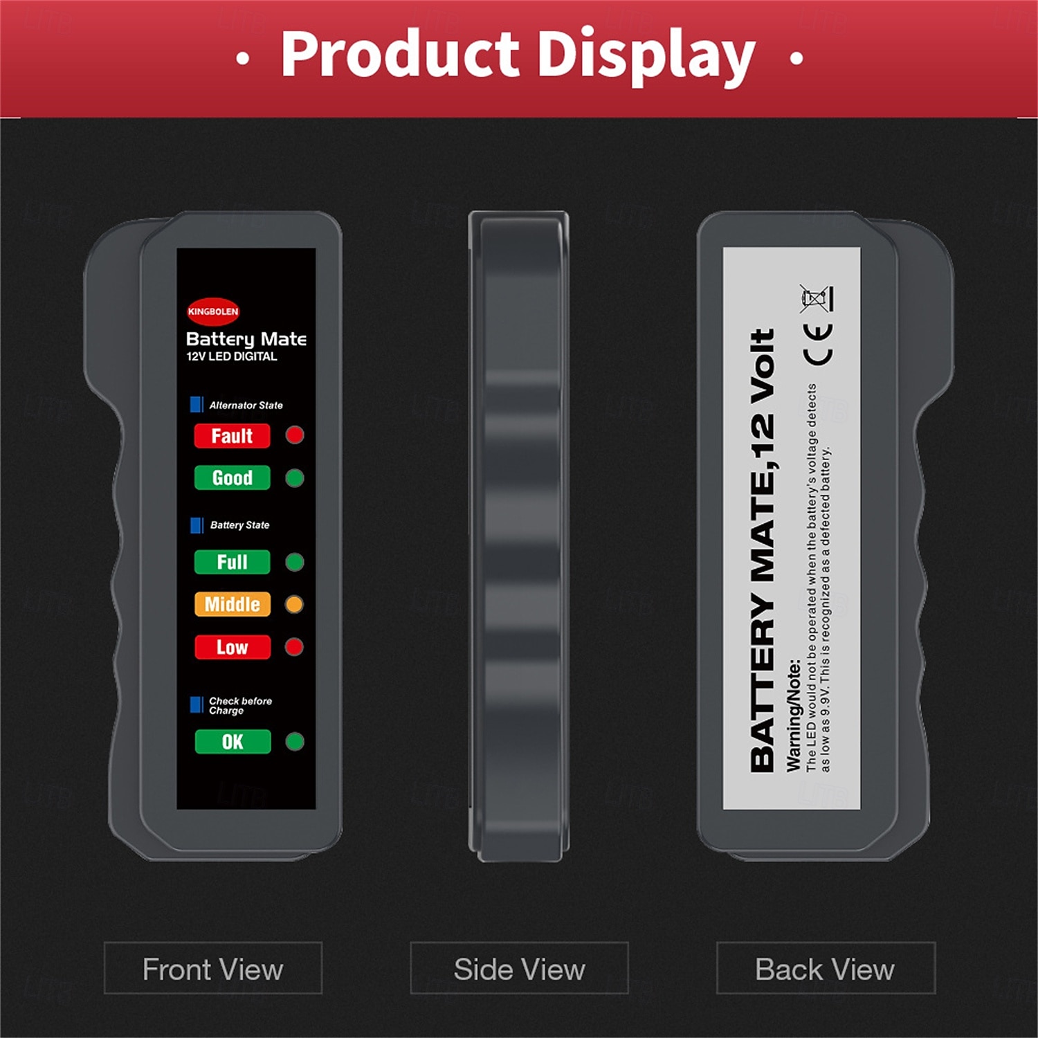 Probador de batería de automóvil mini portátil de 12 V, probador de alternador digital, pantalla de 6 luces LED, herramienta de diagnóstico de automóvil, probador de batería automático 2025 - $17.99 –P9