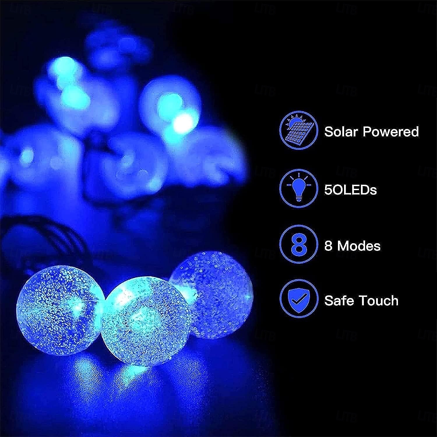 7m Solar String Lights 50 LEDs, EL 5mm, Warm White/Cold White/Blue, Solar-Powered Holiday Party Lights with Mounting Bracket for Christmas, Weddings, and Outdoor Events 2025 - $16.49 –P13