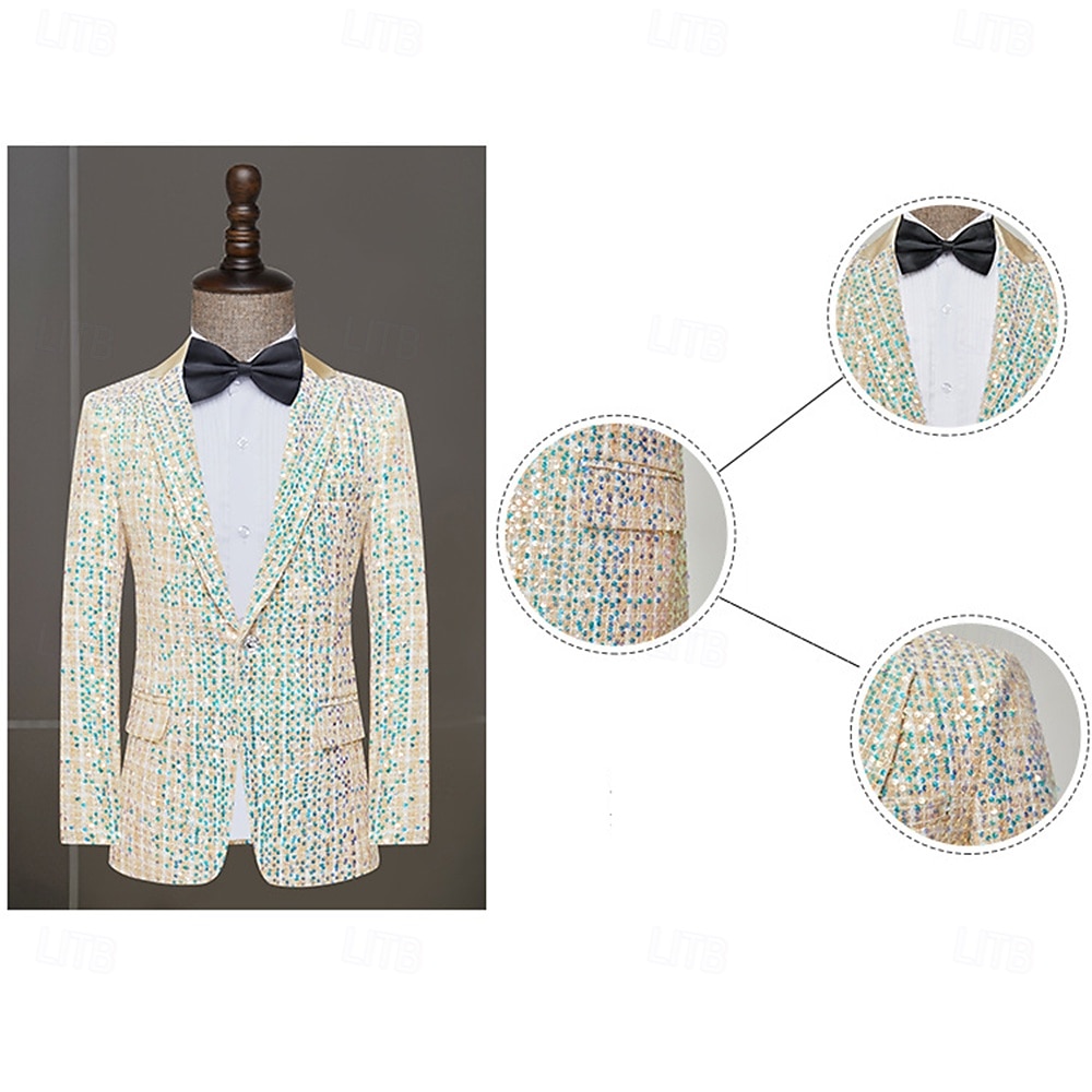 Disco 1980s Pants Outfits Suits & Blazers Disco Sequins Men's Masquerade Performance Party Club Adults' Coat Pants All Seasons 2025 - $100.99 –P6