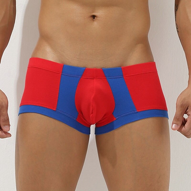Men's 1 PCS Boxers Underwear Boxer Shorts Patchwork Spandex Breathable Soft Comfortable Color Block Letter & Number Mid Rise Black Red 2025 - $8.99 –P15