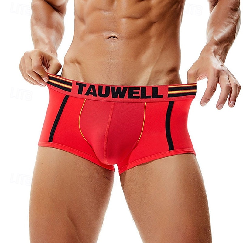 Men's 1 PCS Boxers Underwear Boxer Shorts Patchwork 90% Cotton Breathable Soft Comfortable Color Block Letter Mid Rise Black White 2025 - $10.49 –P7